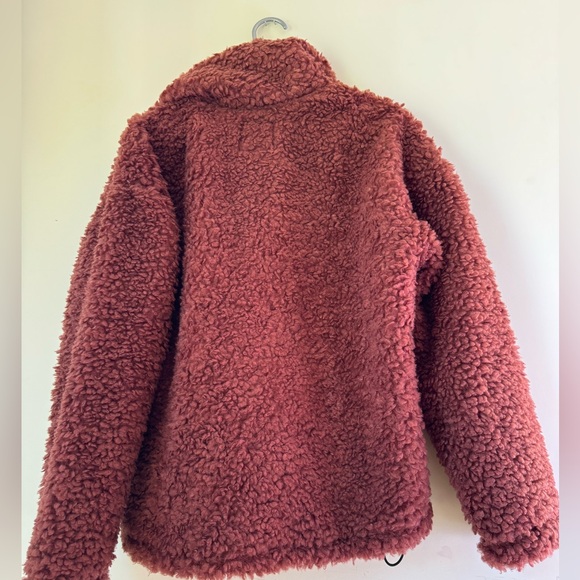 Abercrombie fitch cinched drama curly half-zip M paprika red - Picture 5 of 7